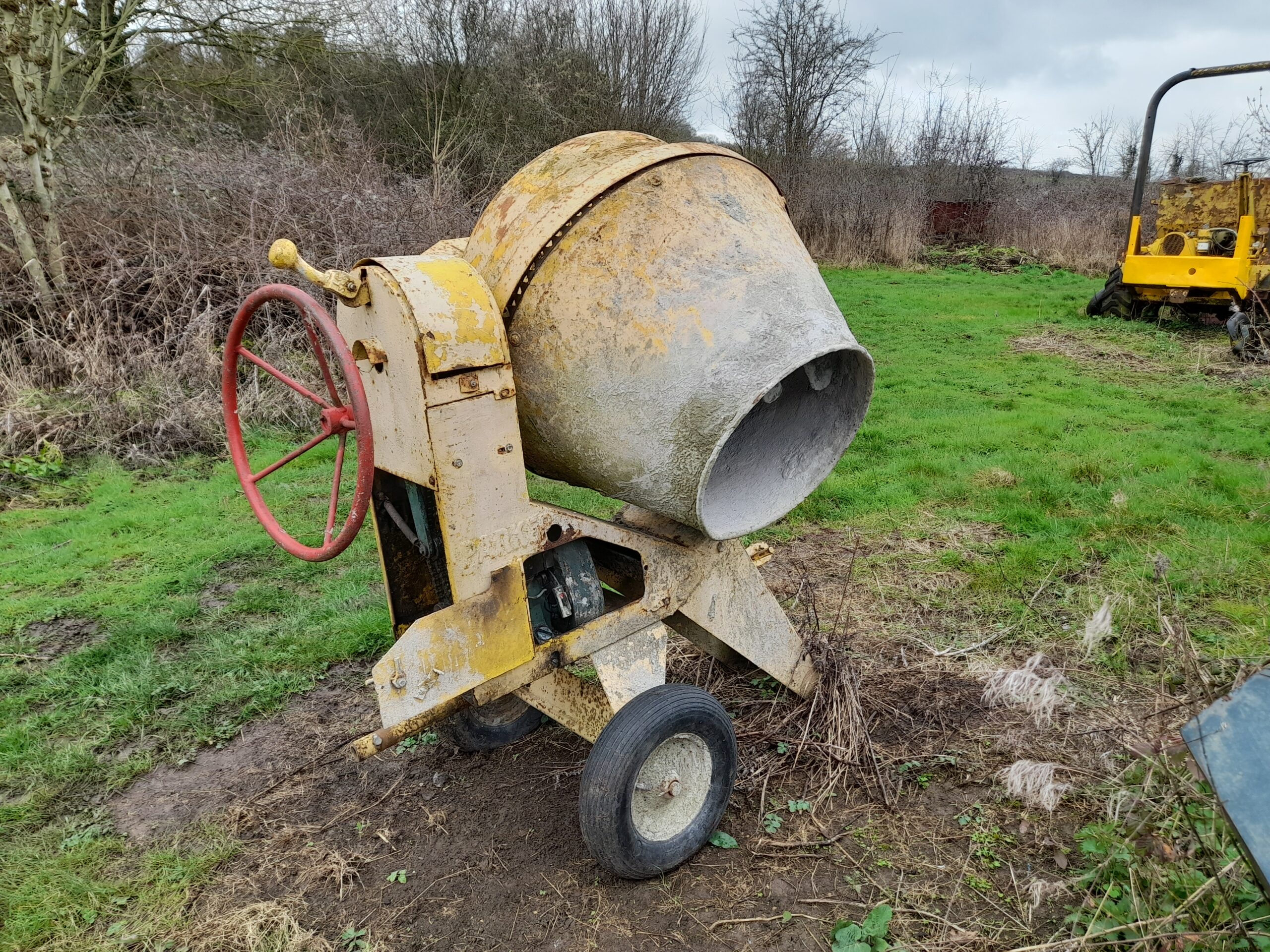 A cement mixer provided to us by friends in Wilts & Berks Canal Trust